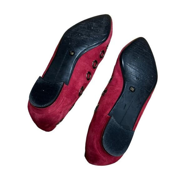 Vaneli Subira Cherry Red Suede Pointed Toe Flats - Picture 7 of 10